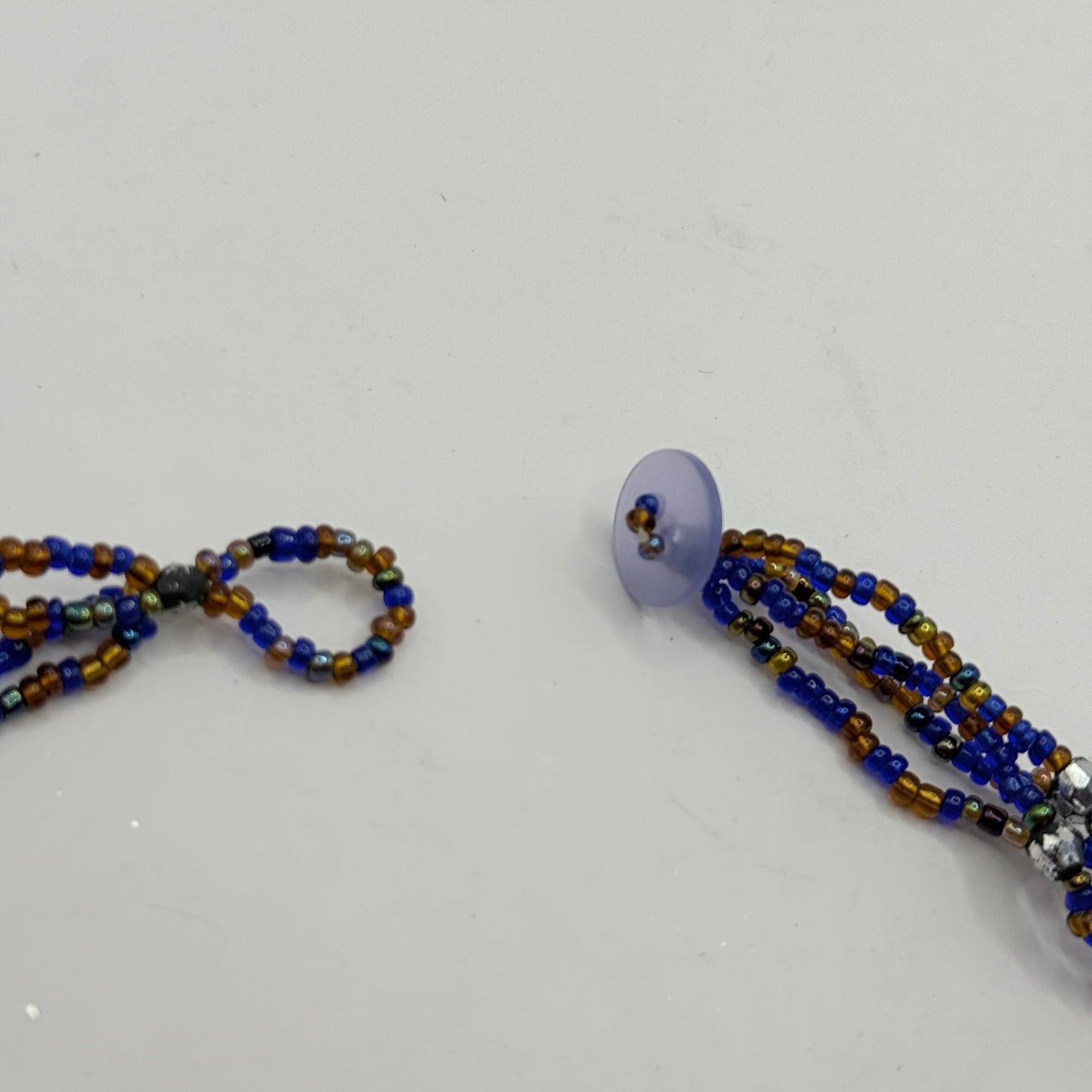 Multicolour Stone Cluster Necklace with Beaded Tassel Detail