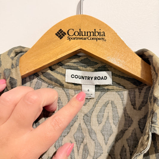 Country Road Size 4 Print Collared Shirt Dress