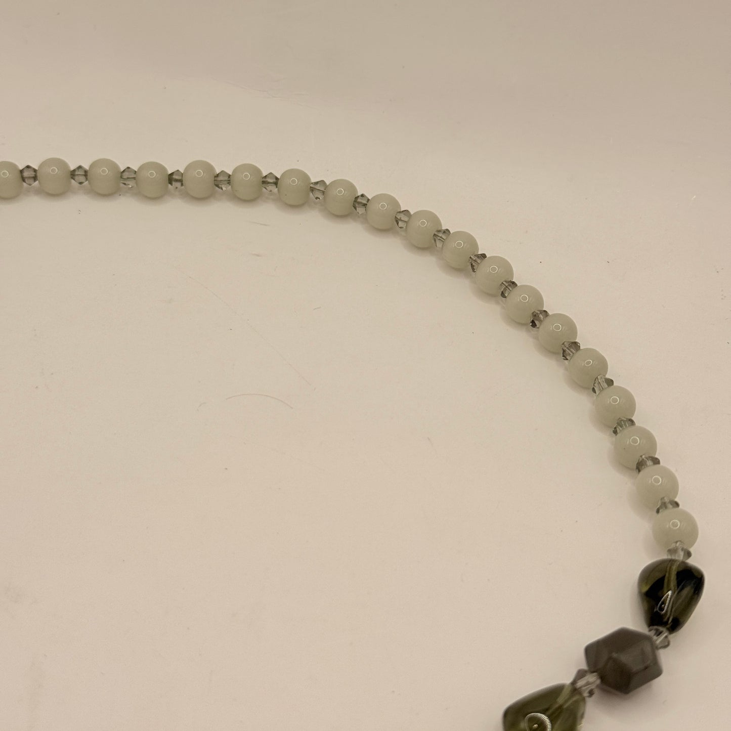 Soft Grey & Glass Accent Necklace