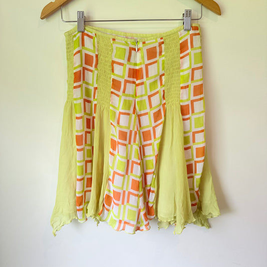 laierjiani Geometric Print Flared Skirt - Size S