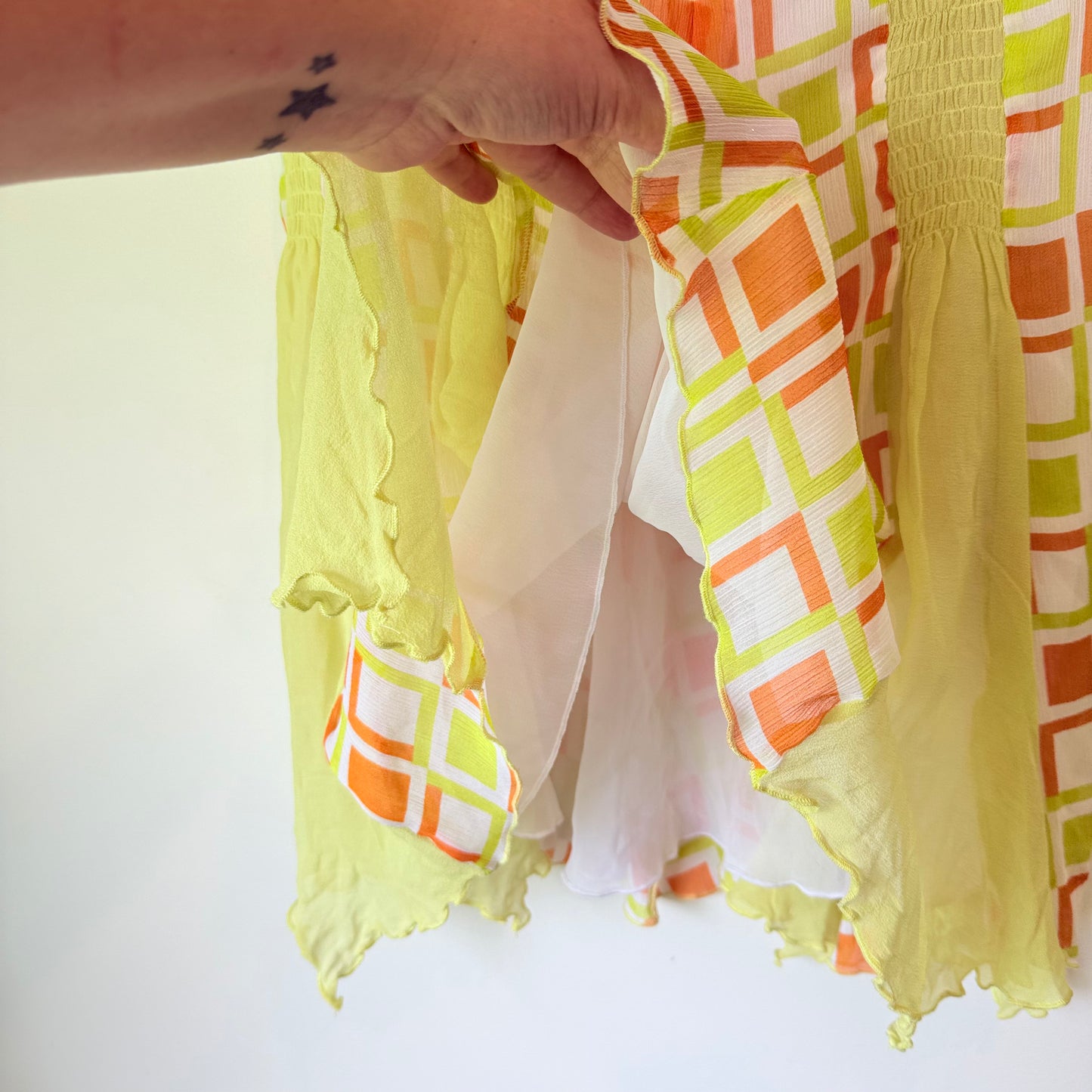 laierjiani Geometric Print Flared Skirt - Size S