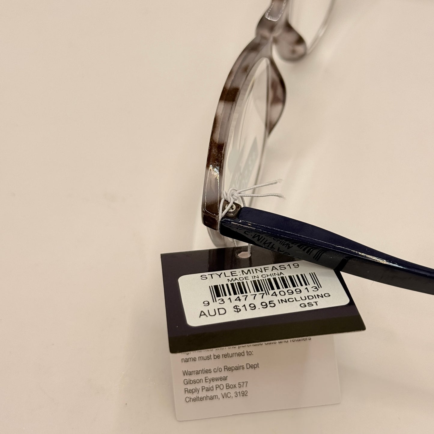 Insight Optics Reading Glasses +3.50 in Grey Tortoiseshell & Navy Arms