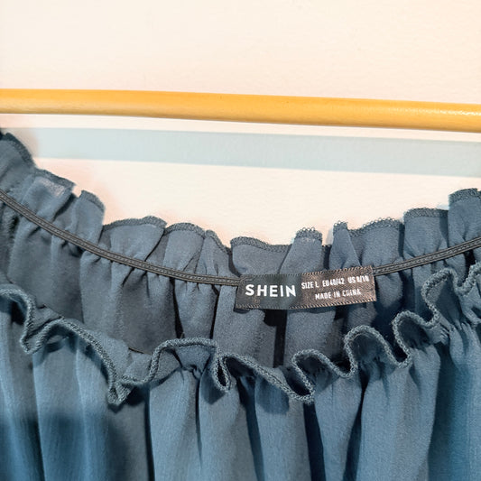 SHEIN Off Shoulder Blouse Teal - L