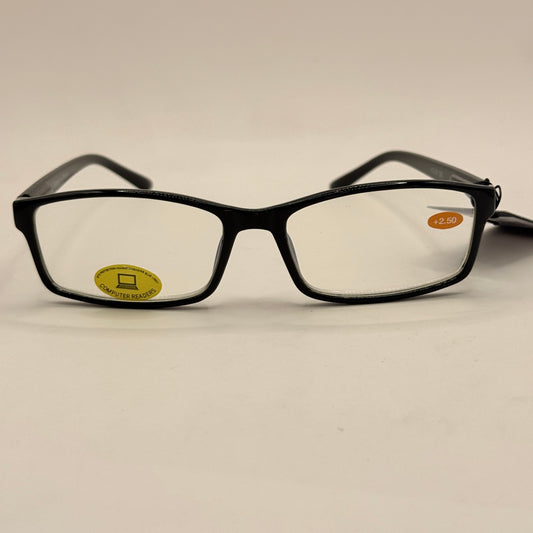 Tech Protect +2.50 Computer Reading Glasses in Classic Black