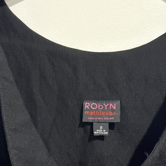 Robyn Mathieson (NZ Made) Size 8 Black Cowl Neck Shift Dress