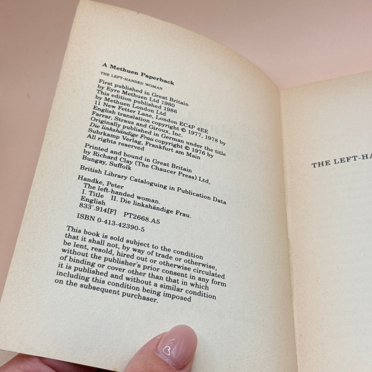The Left-Handed Woman by Peter Handke