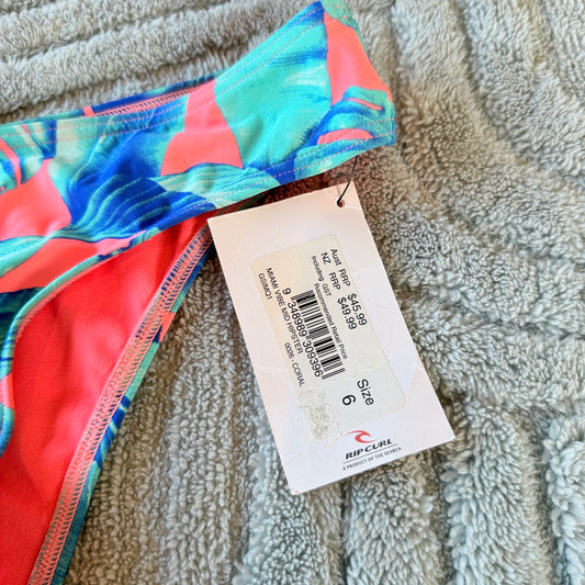 Rip Curl Miami Vibe Mid Hipster Bikini Bottoms - Size 6