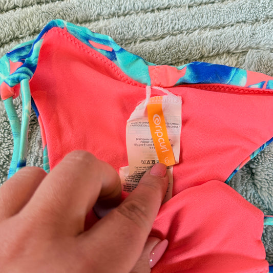 Rip Curl Miami Vibe Skimpy Bikini Pant - Neon Coral Size 14