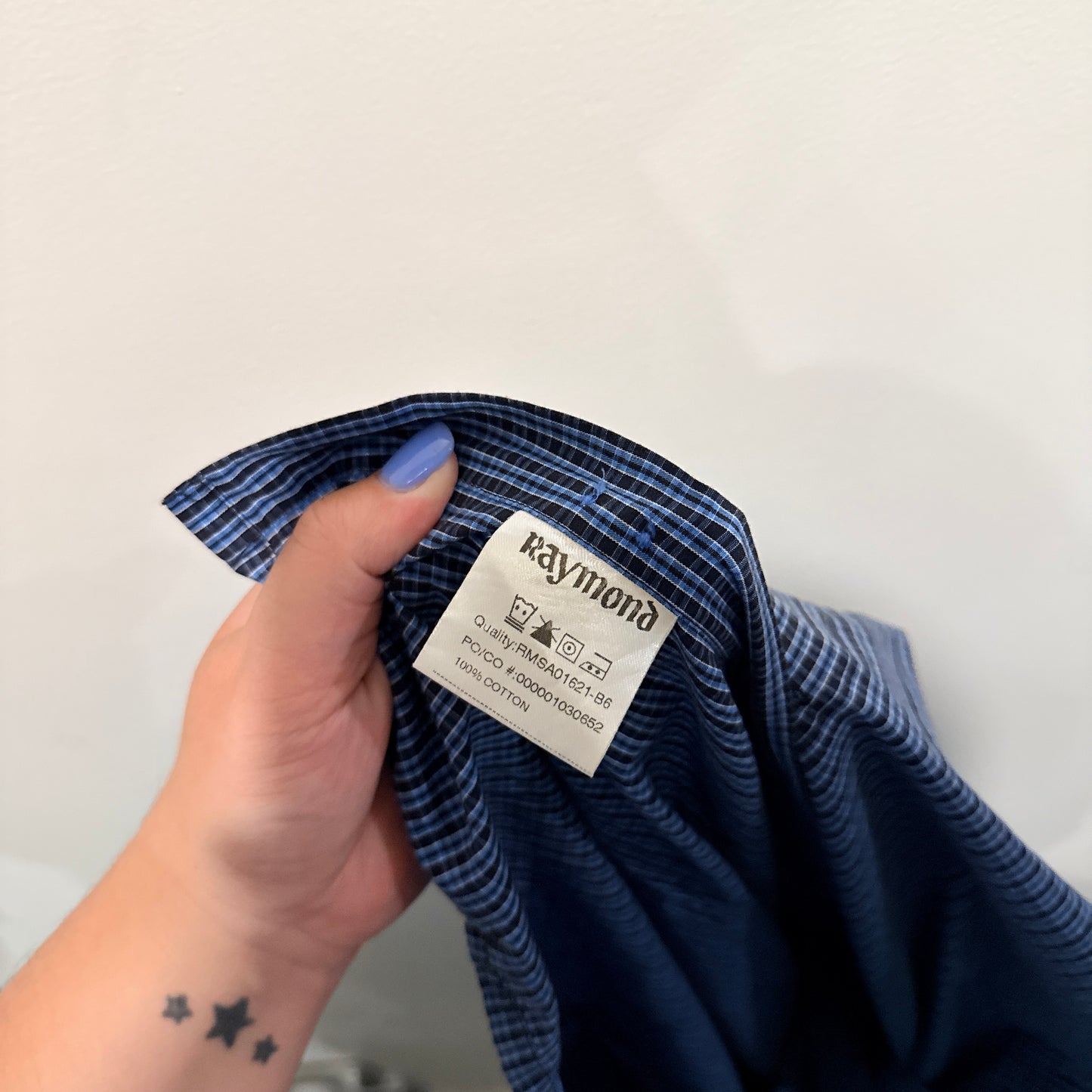 Raymond Check Button-Up Shirt Blue - 44