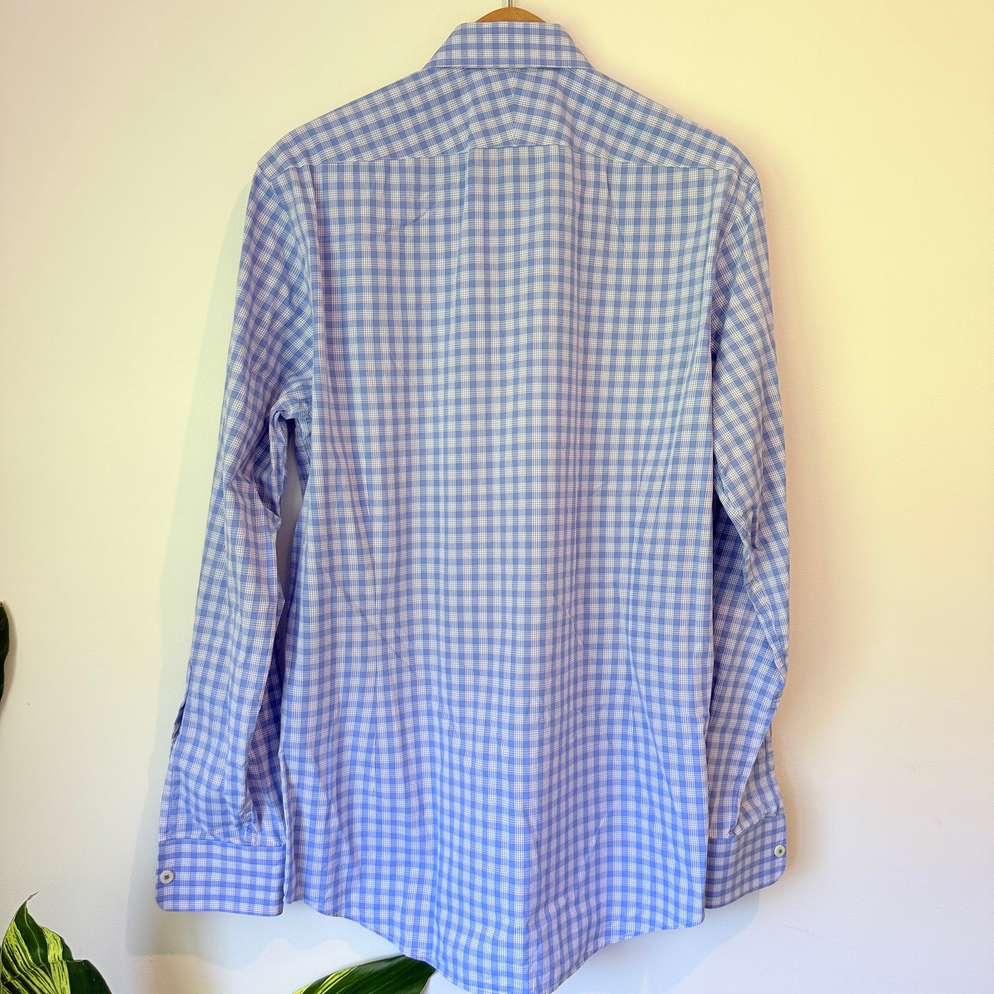 Charles Tyrwhitt Size 16/36 Long-Sleeve Gingham Shirt