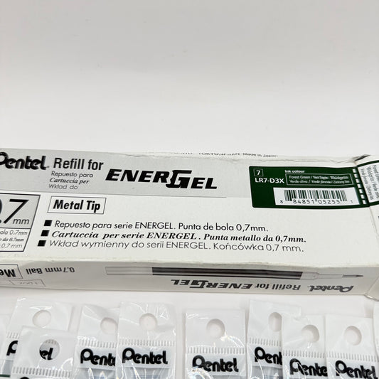Pentel EnerGel 0.7mm Forest Green Ink Refills (12 Pack)