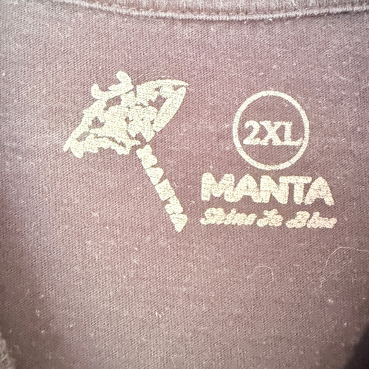 Manta Size 2XL Black Cotton T-Shirt