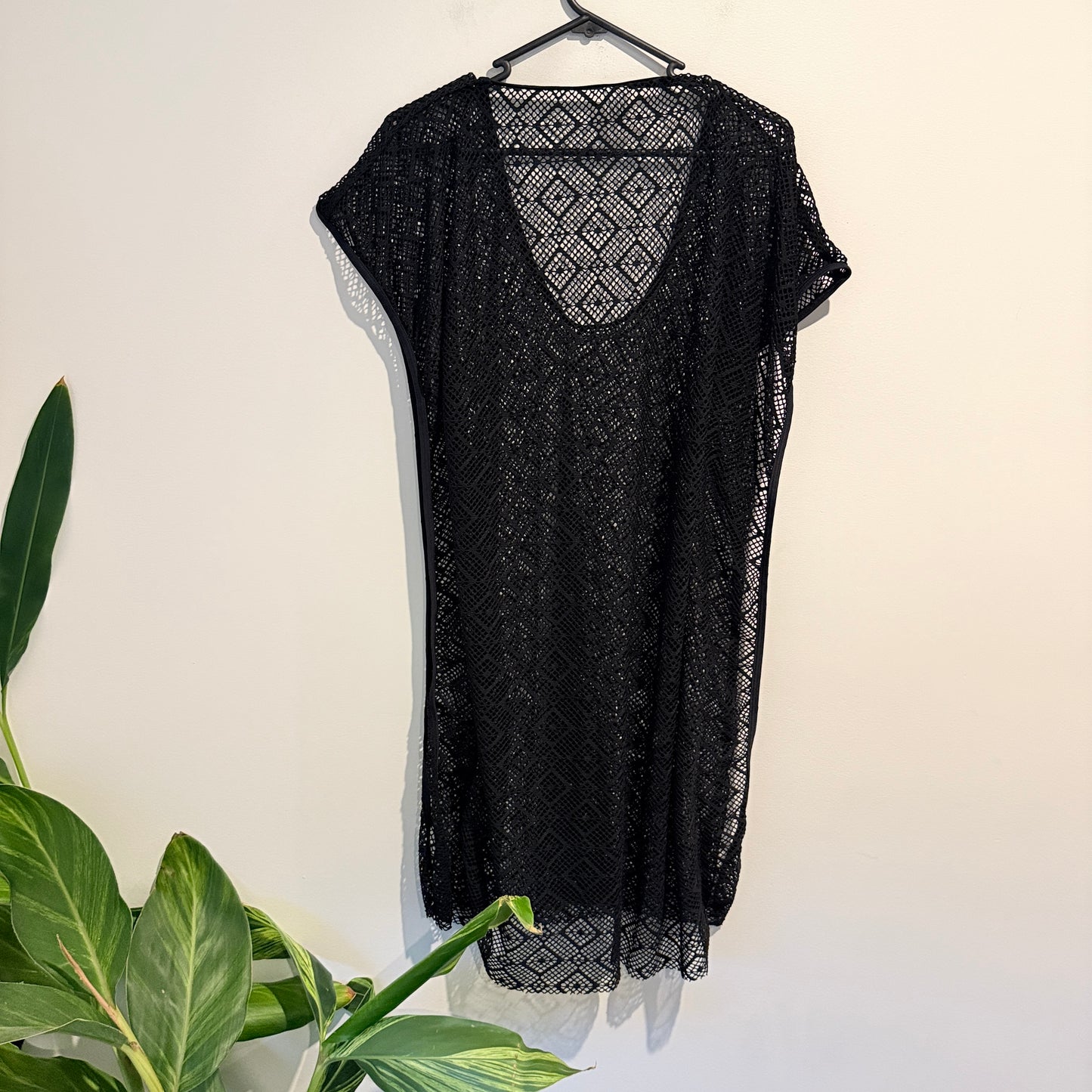 Cotton On Body Black Mesh Beach Cover-Up Dress – Size S/M