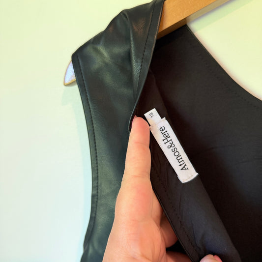 Atmos & Here Size 12 Faux Leather Tunic