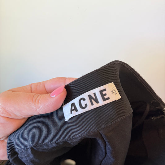 Acne Size 34 Black Wool Pencil Skirt