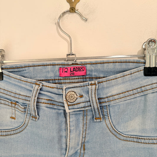 IQ Ladies Distressed Skinny Jeans - Light Wash - 28