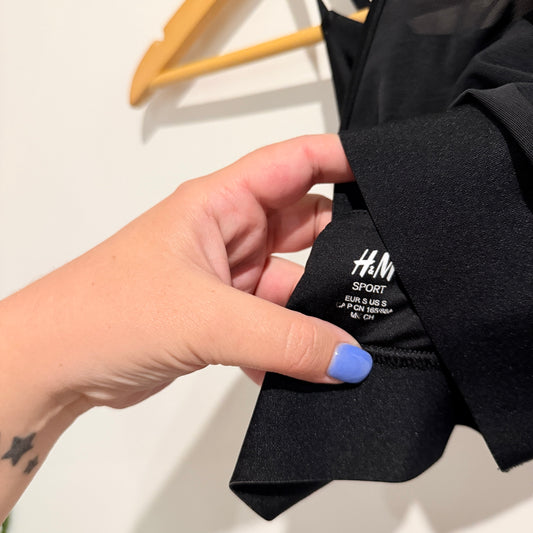 H&M Sport Mesh Sports Bra - Black - S