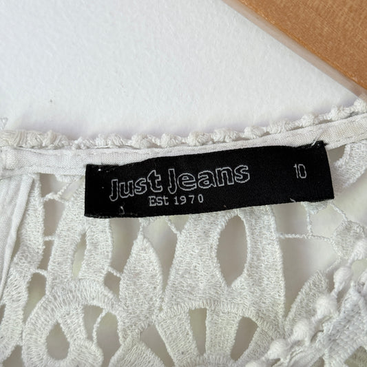 Just Jeans Size 10 Long-Sleeved Lace Blouse