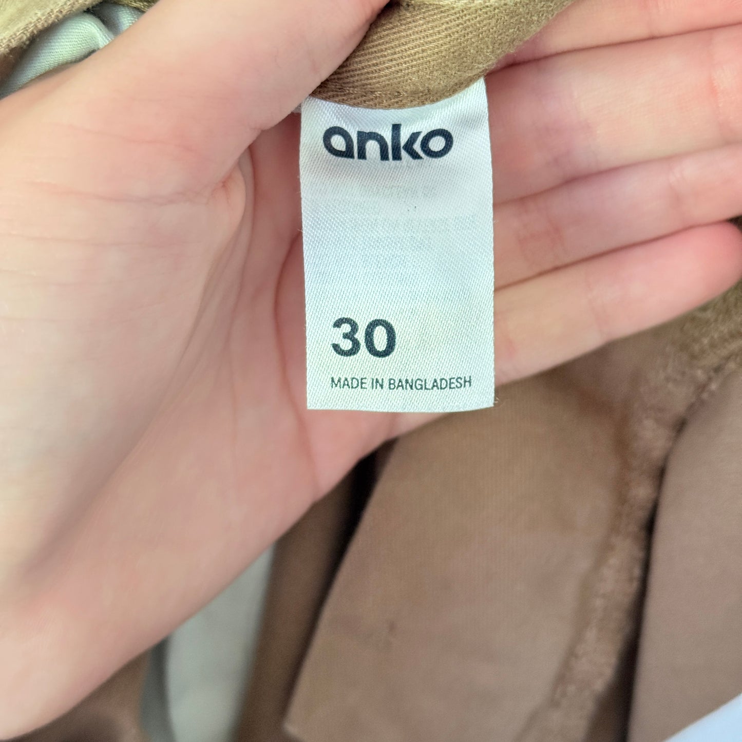 Anko Slim Stretch Chino Size 30 Men's Khaki Chino Pants