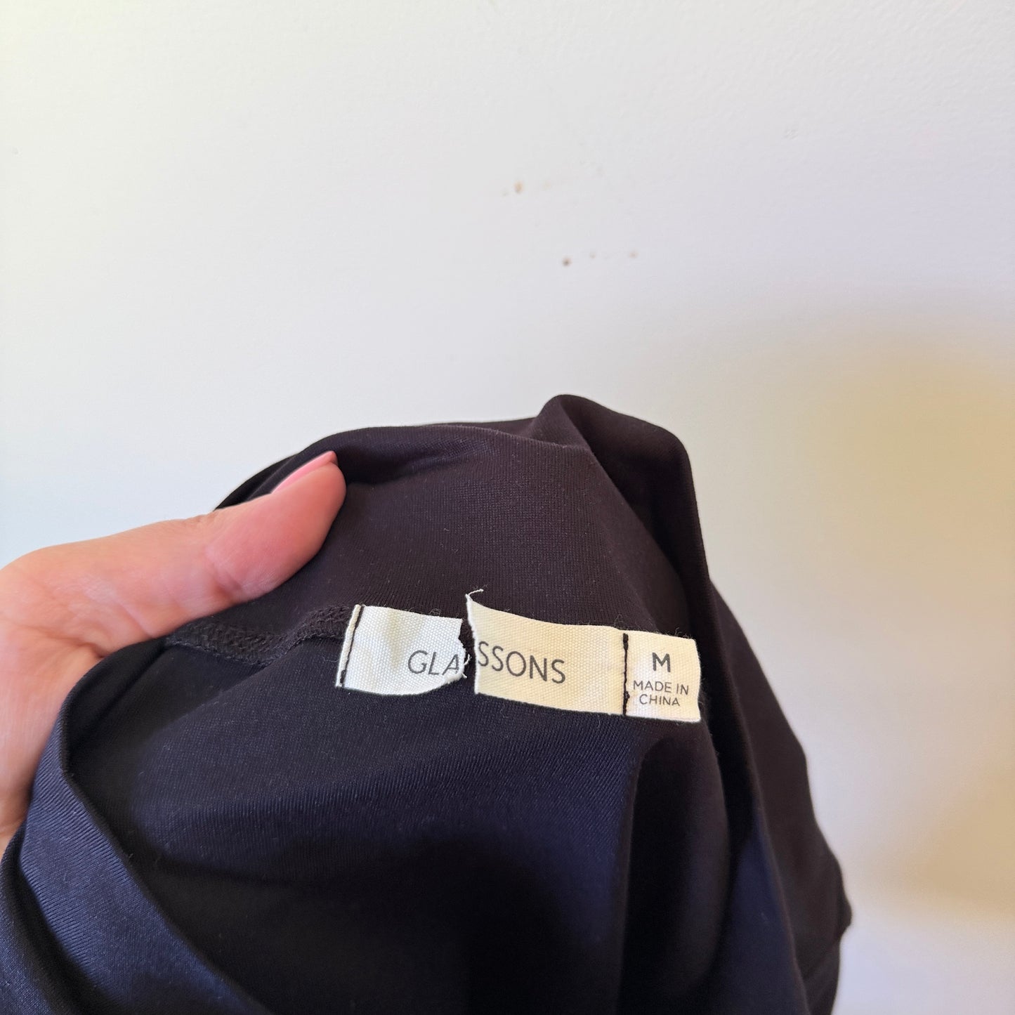 Glassons Black High-Waist Jersey Mini Skirt Size M