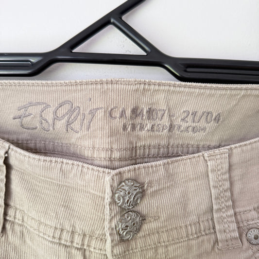 Esprit Size 21/04 Beige Corduroy Straight-Leg Pants