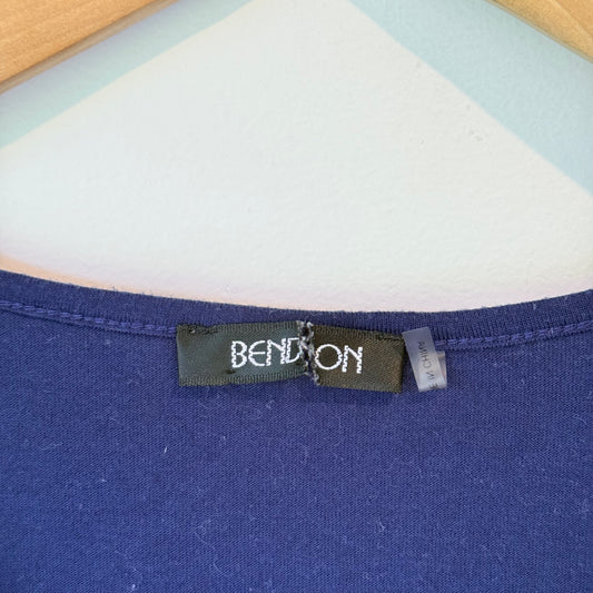 Bendon Navy Blue Long Sleeve Top - Smocked Shoulder - 44cm U/Arm