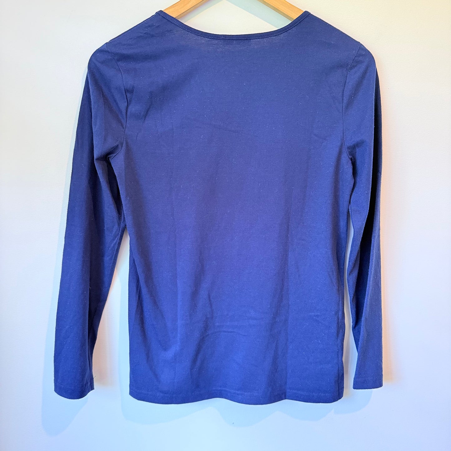 Bendon Navy Blue Long Sleeve Top - Smocked Shoulder - 44cm U/Arm