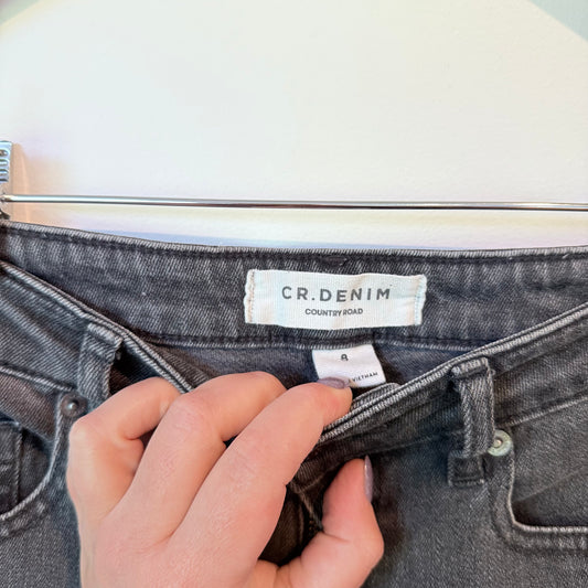 Country Road CR.Denim High-Rise Skinny Jeans - Washed Black/Grey - Size 8