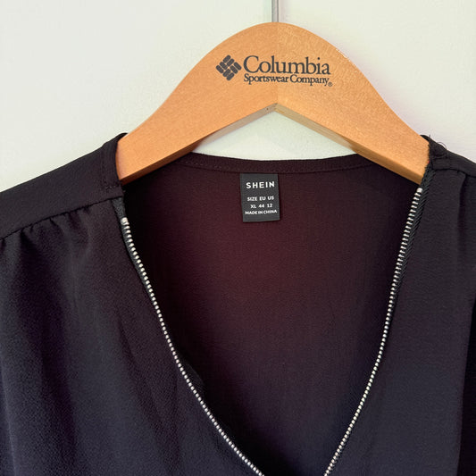 Shein Size XL Black Long-Sleeve Blouse