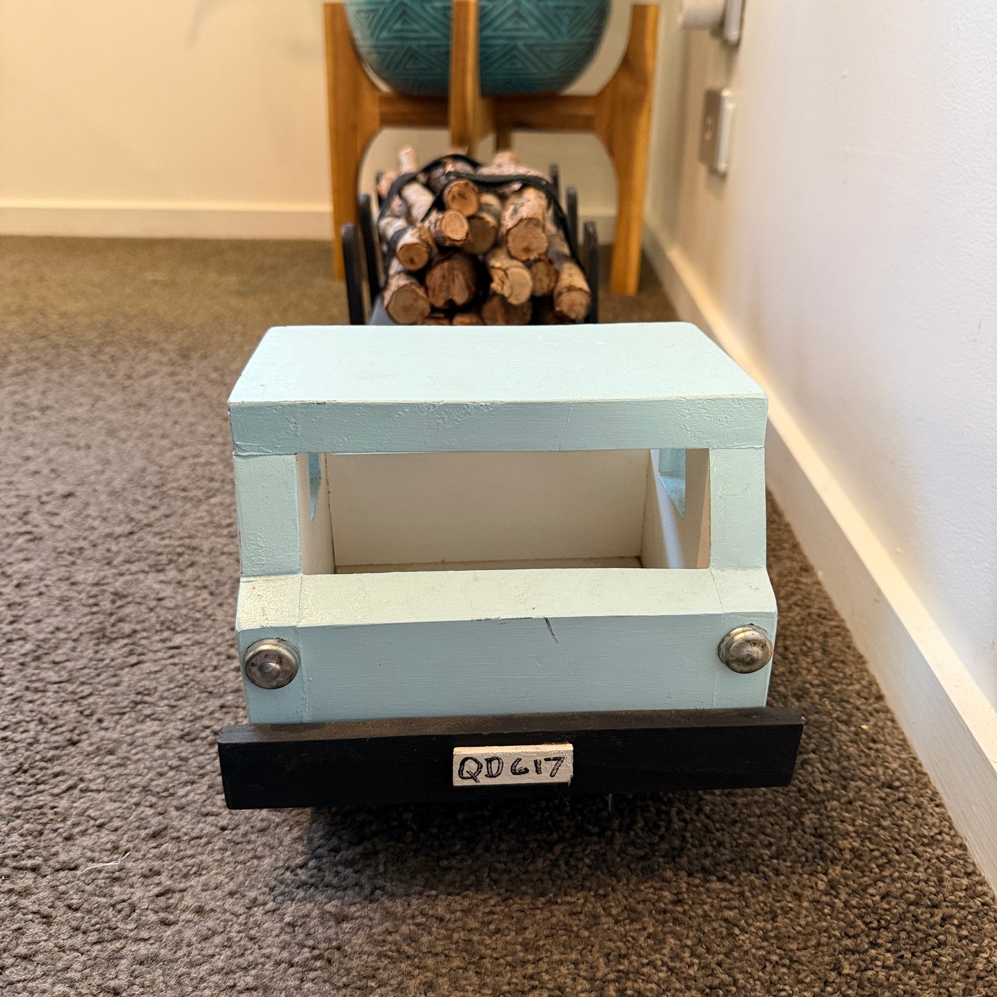 Handcrafted Wooden Logging Truck with Detachable Trailer & Stackable Logs