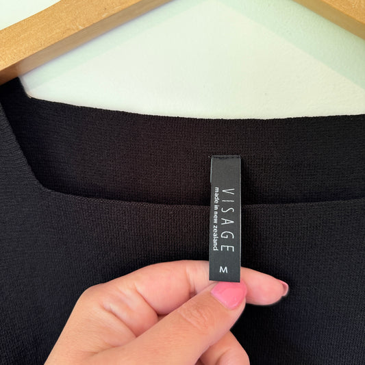 Visage Size M Black Square-Neck Sleeveless Top