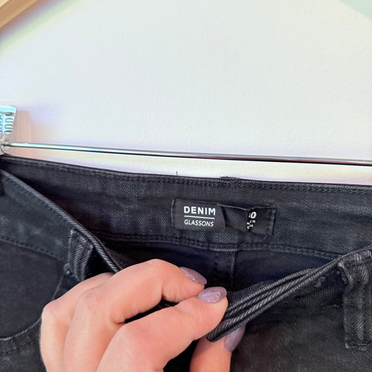 Glassons Size 10 Black Skinny Leg Jeans