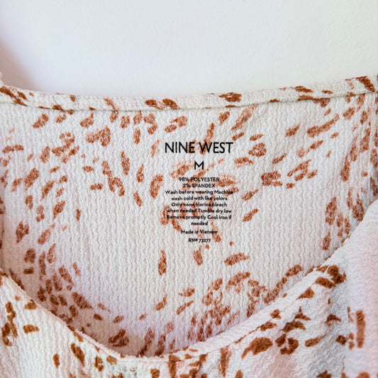 Nine West Size M Ruffle Trim Top