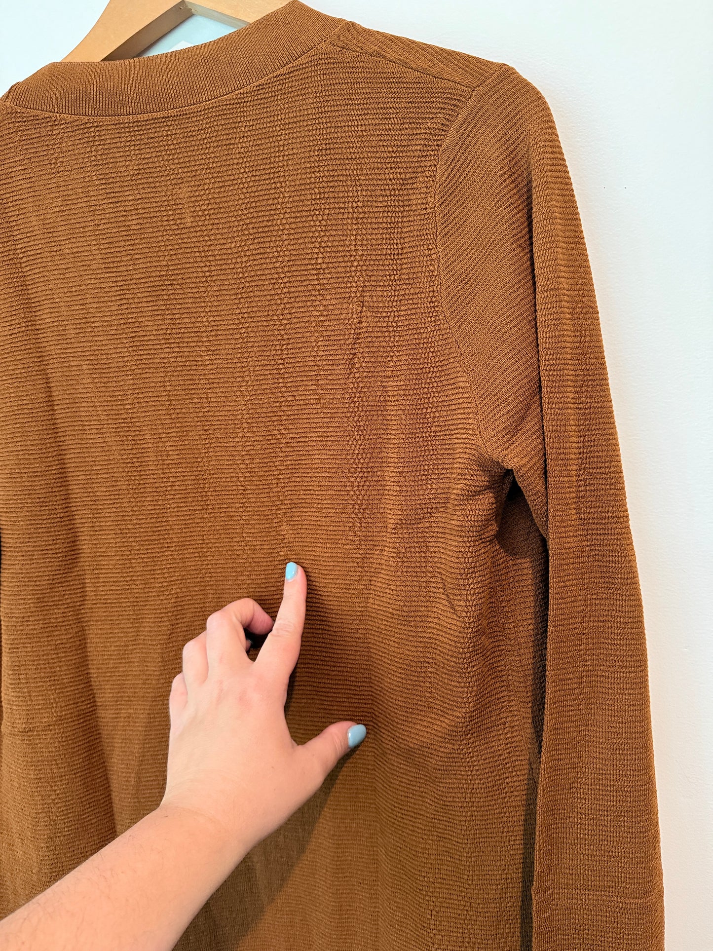 Xixuan Knit Longline Cardigan with Pockets (47cm U/Arm)