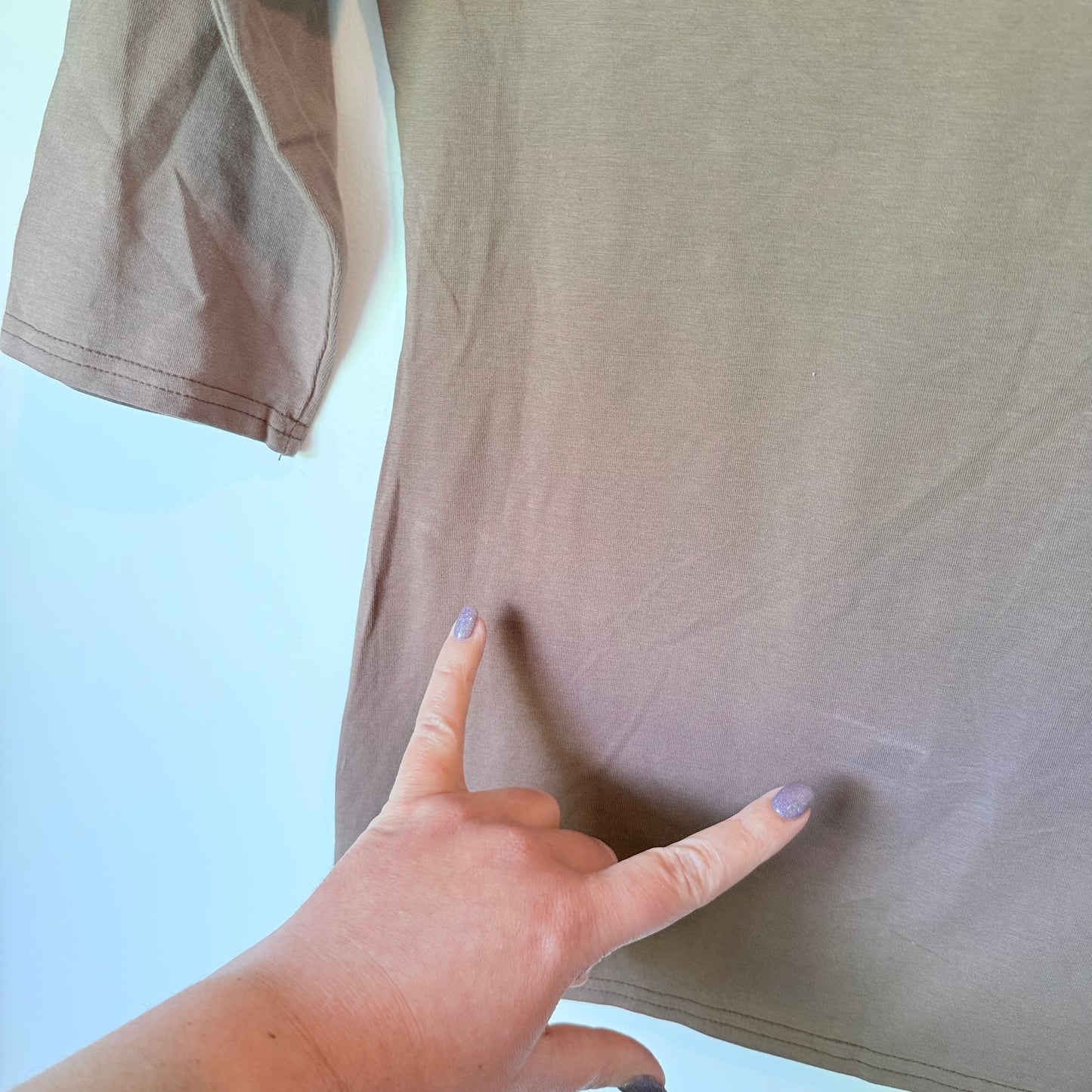 Cut Label Boat Neck Top Brown Size M