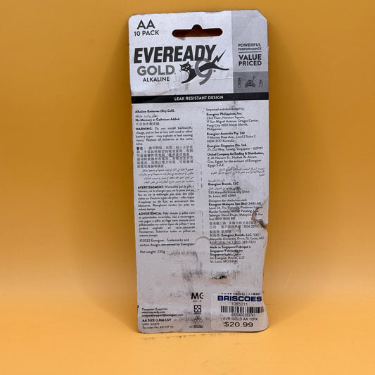 Eveready Gold AA Alkaline Batteries (10 Pack)