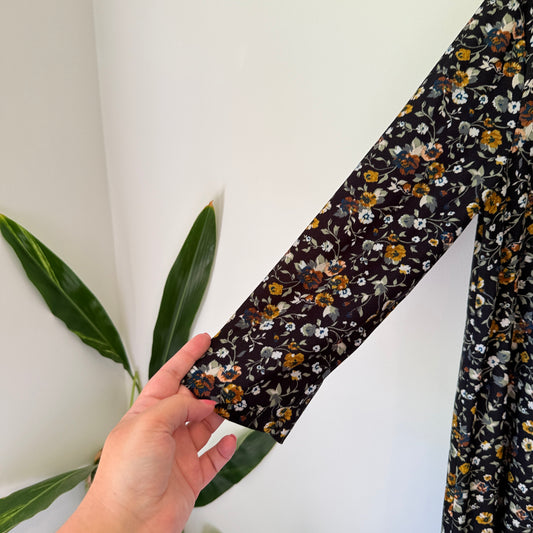 Mango Basics Size 12 Floral Print Mini Dress