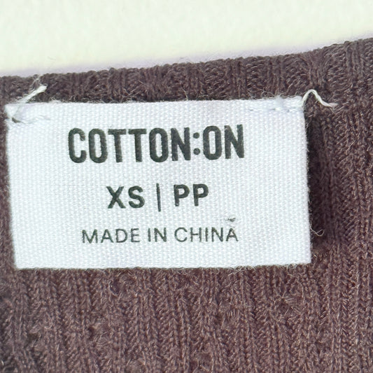 Cotton:On Size XS Black Ribbed Camisole Top