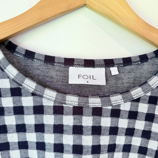 Foil Size S Gingham Cotton Blend Top