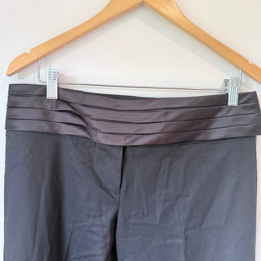 Keith Matheson Satin Waist Wool Blend Trousers Black - Size 12