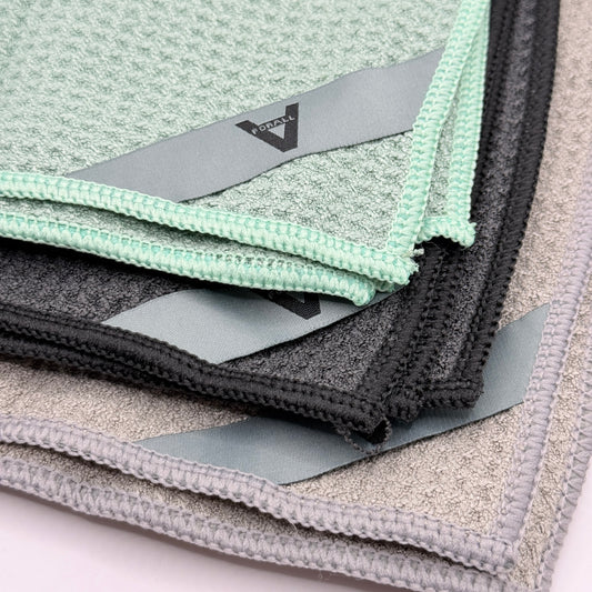 FORALL Microfiber Cleaning Cloths – Set of 3 (Mint, Black, Grey)