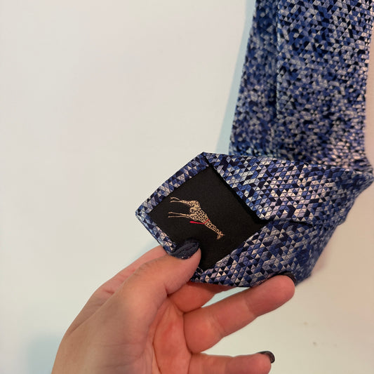Ted Baker Silk Tie - Blue with Geometric Pattern