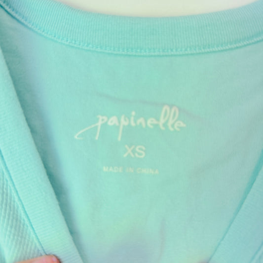 Papinelle Size XS Rib Tank Top Light Aqua
