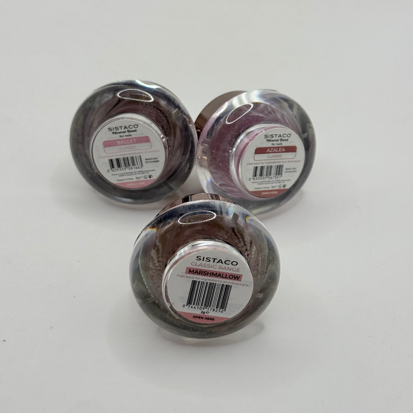 Sistaco Classic Range Nail Powder Pink Trio – Ballet, Azalea & Marshmallow