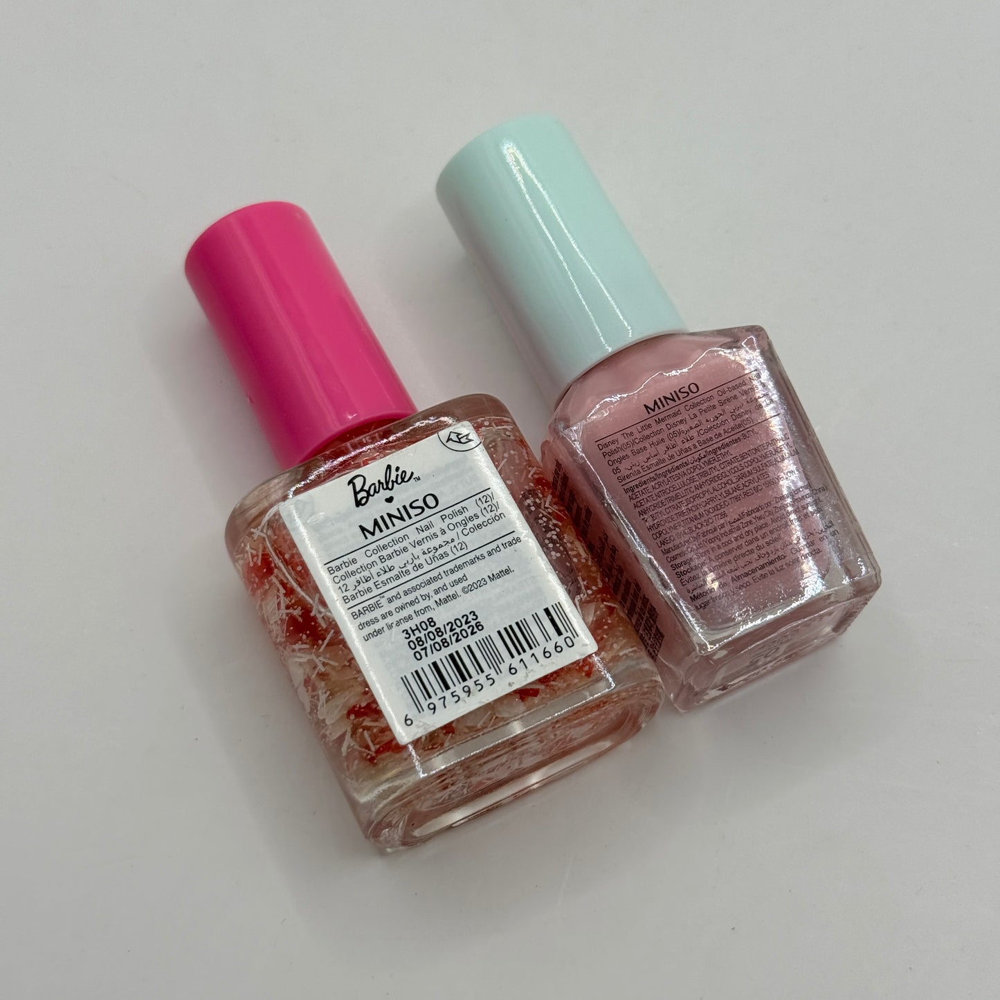 Miniso Nail Polish Duo – Barbie Collection & Disney Little Mermaid