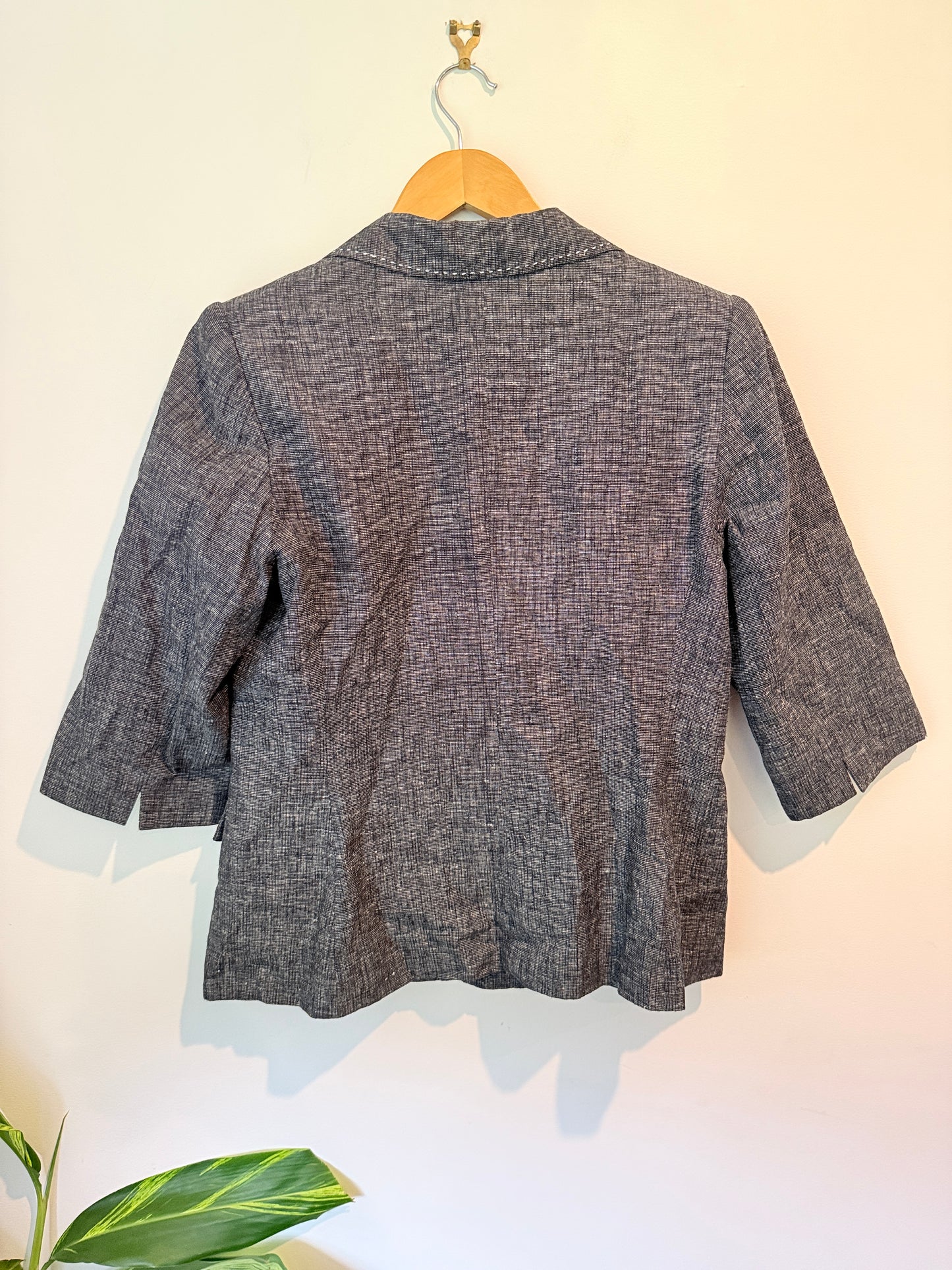 Stitches Collection Grey Linen Blend Blazer - Size 8