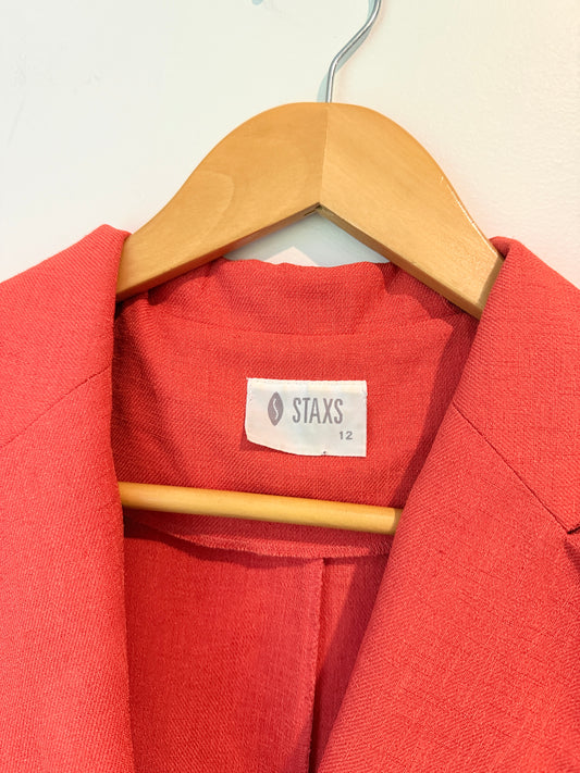 Staxs Linen Blend Blazer - Size 12