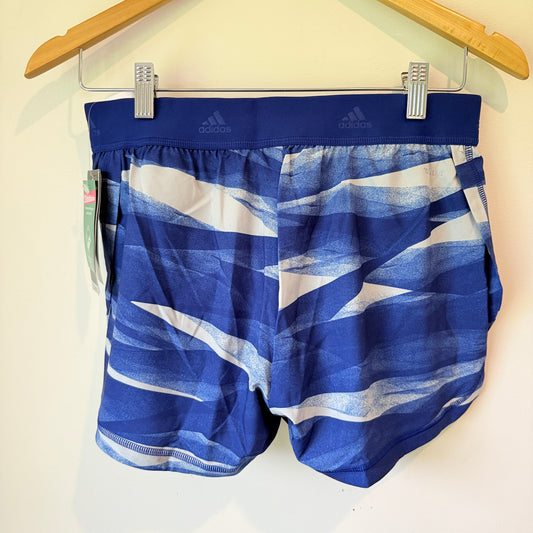 Adidas 2 in 1 AOP Running Shorts Blue Size S
