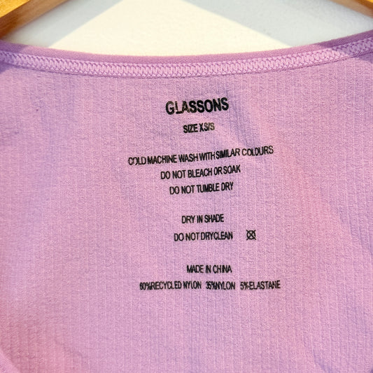 Glassons Size XS/S Light Purple V-Neck Cropped Tank Top