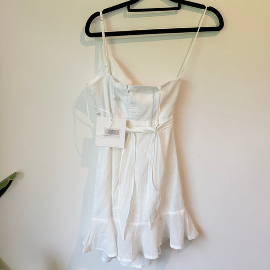 Hello Molly White Cut Out Mini Dress Size 8 (Needs minor repair)